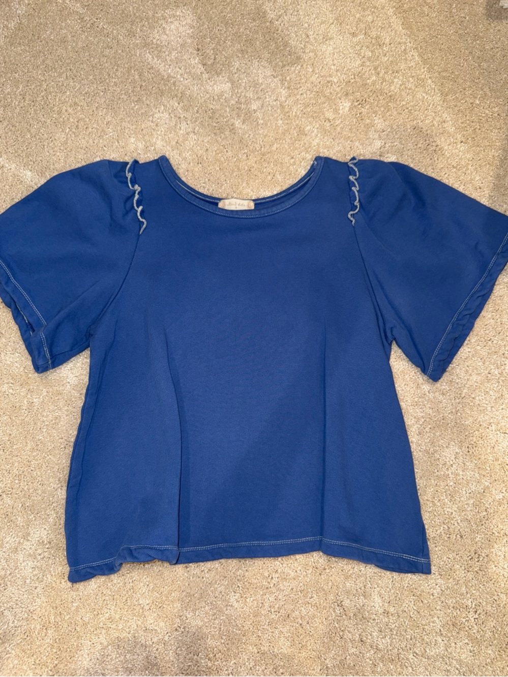 Altar'd State Royal Blue Short Sleeve Crewneck Top